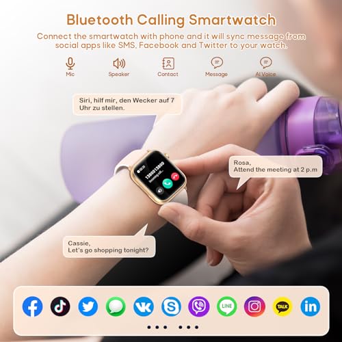 Smart Watch for Women Answer/Make Calls, 1.83" Bluetooth Calling Smartwatch with Heart Rate Sleep Monitor - Image 2