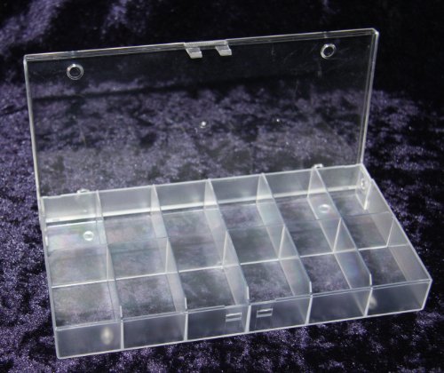 Sonstige - Caja para almacenar piezas pequeñas con 12 compartimentos, color transparente