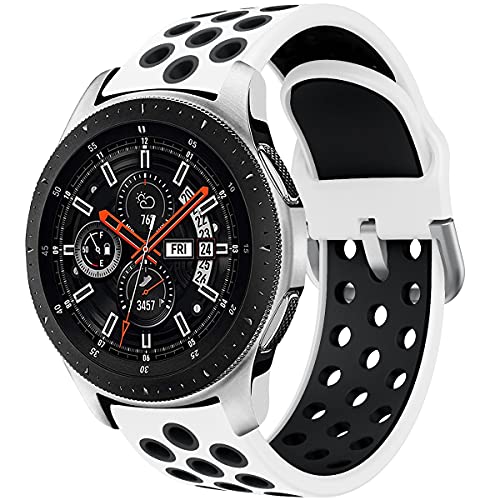 Syxinn Compatible para 22mm Correa de Reloj Galaxy Watch 46mm/Gear S3 Frontier/Classic Banda de Reemplazo de Silicona Deportiva Pulsera para Moto 360 2nd Gen 46mm/Huawei Watch GT/Ticwatch Pro