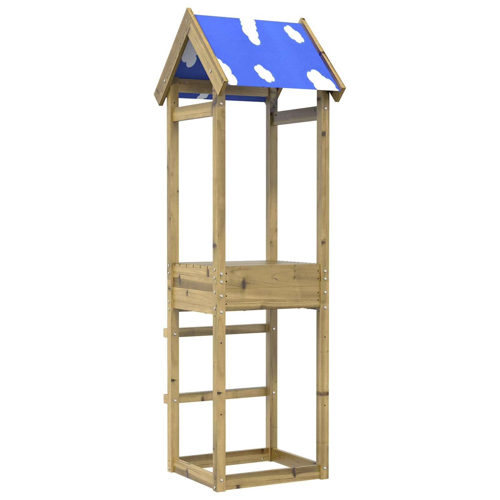 Spielturm für den Garten aus imprägniertem Massivholz - Kletterturm mit Schaukel und Rutsche für Kinder