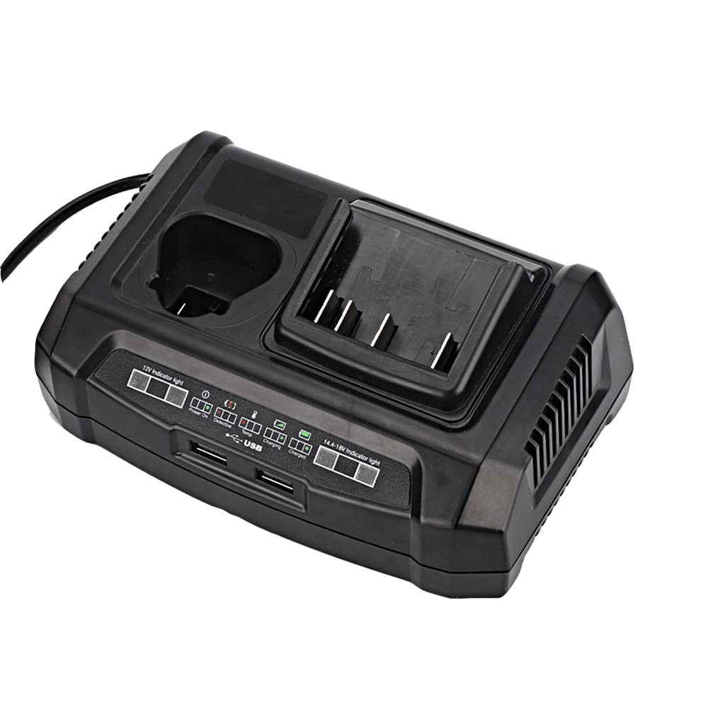 Cargador de batería de Doble Puerto para baterías de Litio Bosch 10.8-18V BAT411 BAT411A BAT412A BAT610G 2607336013 1600Z00037 3A Cargador rápido con 2 Puertos USB, PL (UE)