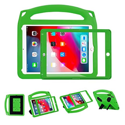 NEWSTYLE barnfodral inbyggt skärmskydd för ny iPad 9.7 2018/2017, stöttåligt lättviktshandtag stativ barnvänligt fodral för iPad 23 tum 2018/2017/iPad Air/iPad Air 2/iPad Pro 9.7 gRÖN