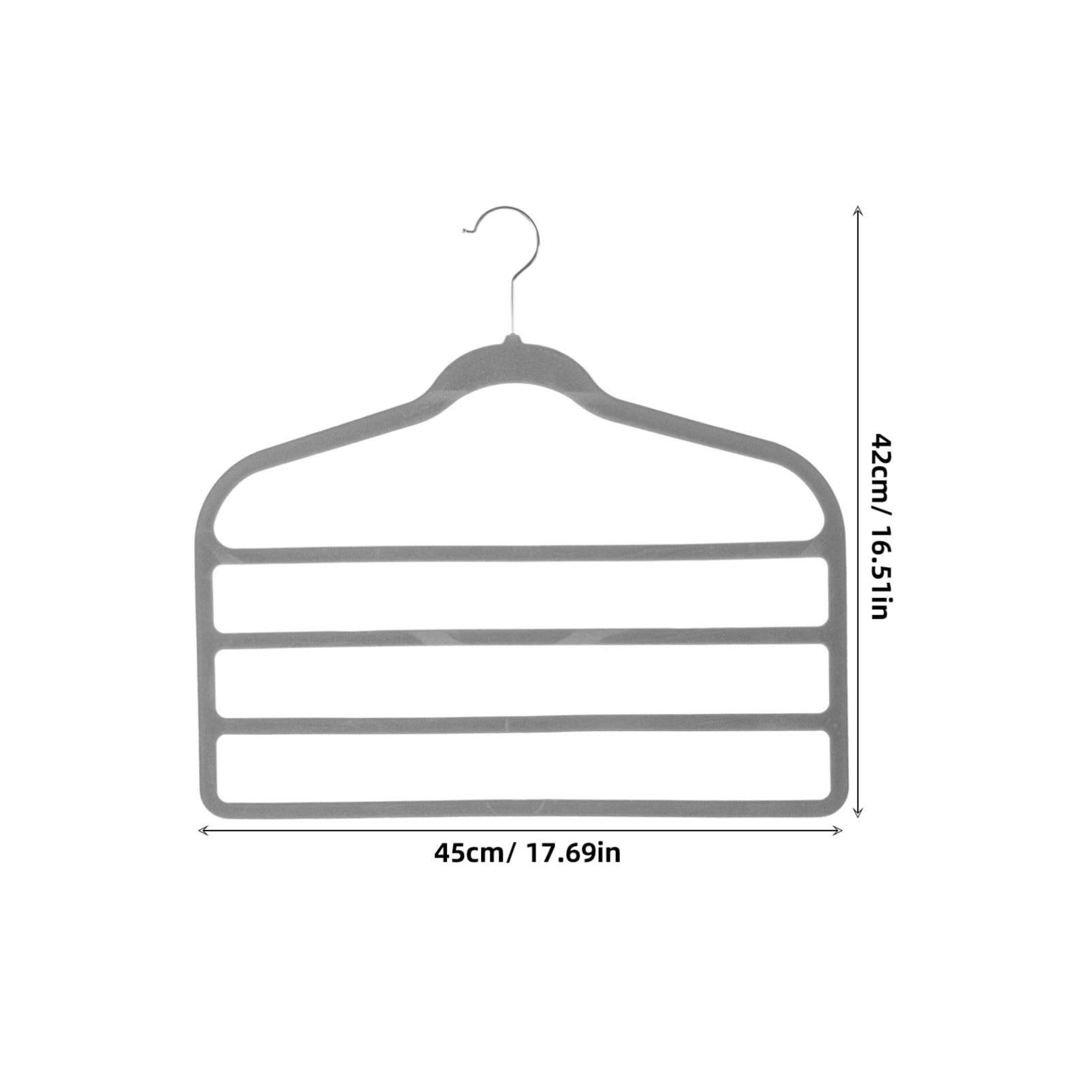 Perchas Multicapa Paquete de 10 Piezas Material de Terciopelo Antideslizante Organizador Multifunción para Ahorrar Espacio Armario para Pantalones