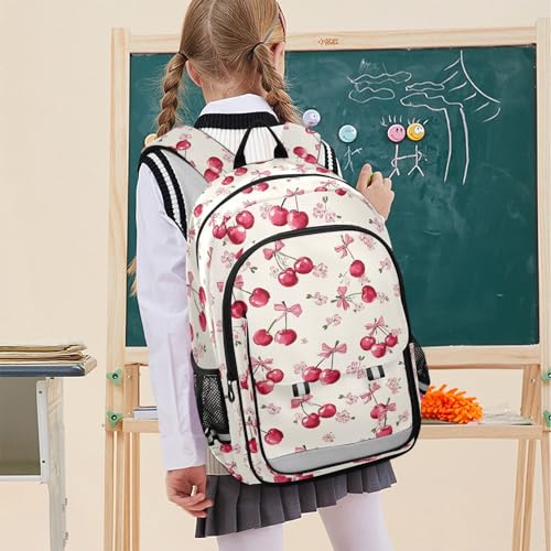 ALAZA Cherry Flower Bow Laptop Backpack Purse for Women Men School Bag 17 Inch Bookbag Student Boys Girls Travel Casual Daypack2