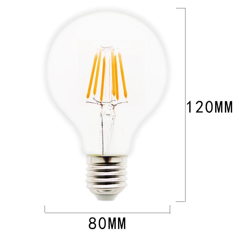 Mengjay 10x E27 LED G80 8W Filament Glühbirne Edison Vintage Glühlampe Lampe Birne Warmes Licht 2200-2300K 780LM, Ideal Für Nostalgie und Antik Beleuchtung