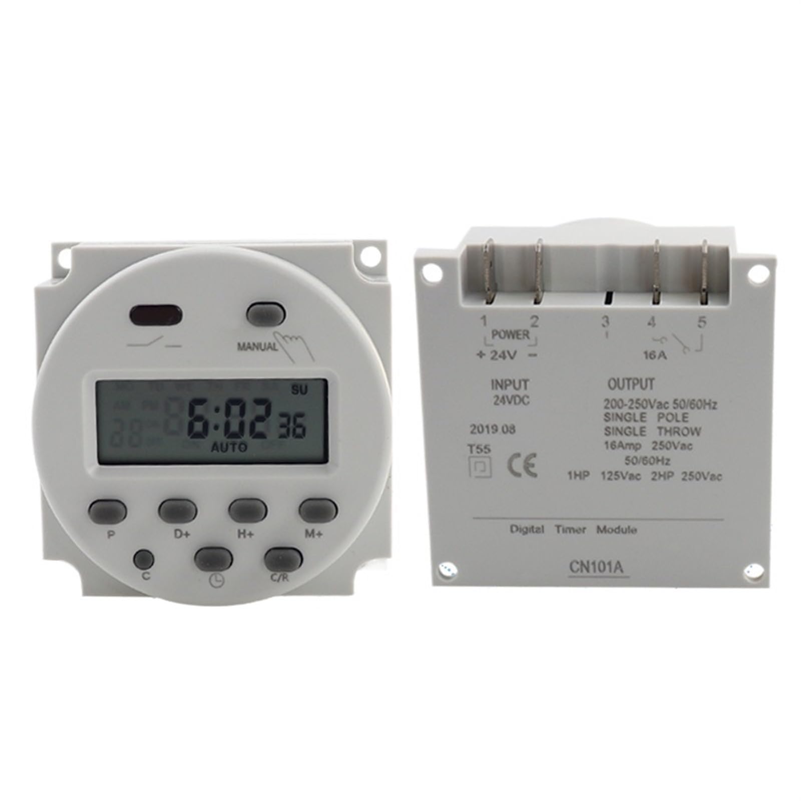 CN101A - Temporizador digital redondo programable semanal, interruptor de temporizador electrónico CN101 (4 cables)