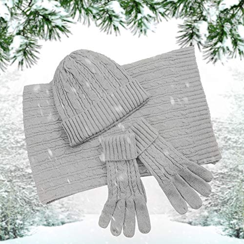Warmiehomy Muts, sjaal en handschoenenset voor dames en dames, zacht, warm, gebreid, lange sjaal, 3-in-1 winter, dikke gebreide set voor skiën, outdoor, winkelen, vissen, cmping - Image 3