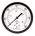 DuraChoice 1-1/2" Utility Pressure Gauge, WOG, Black Steel Case, 1/8" NPT, Center Back Mount, 0-600PSI