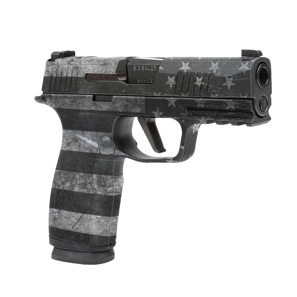 GunSkins Precut Pistol Skin for Sig Sauer P365 Macro - Compatible with Airsoft AEG BB Gun - Vinyl Wrap - Easy to Install - 100% Waterproof - Matte Finish - Made in USA - GS America Grey