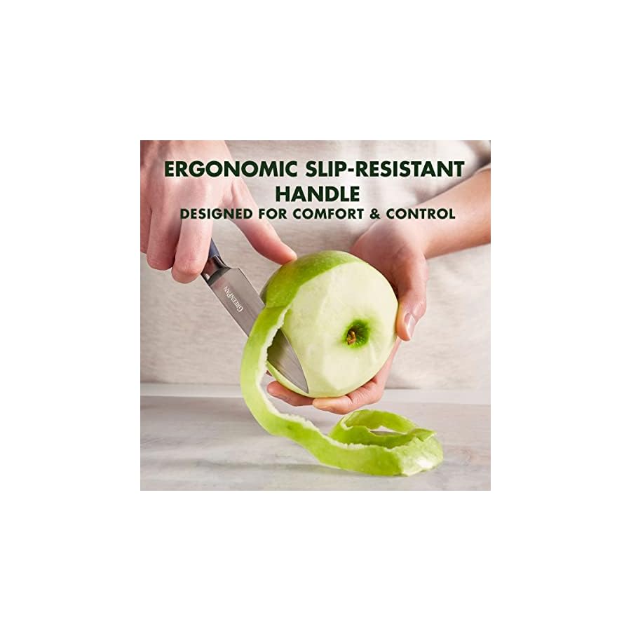 GreenPan-Titanium-15-Piece-Knife-Block-Set-Titanium-Coated-Stainless-Steel-Eco-friendly-Ergonomic-Grip-Slip-Resistant-Balanced-Heat-Treated-Hand-Sharpened-Dishwasher-Safe GreenPan Titanium 15-Piece Knife Block Set, Titanium Coated, Stainless Steel, Eco-friendly, Ergonomic Grip, Slip Resistant, Balanced, Heat Treated, Hand Sharpened, Dishwasher Safe