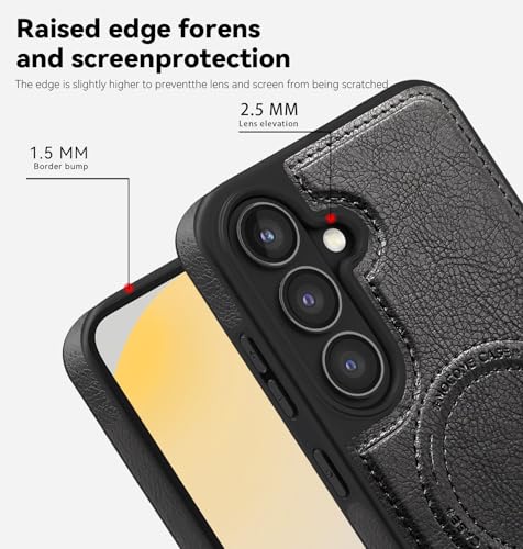 Image of Lunivop for Samsung Galaxy S24 FE Case 6.7 inch PU Leather Black