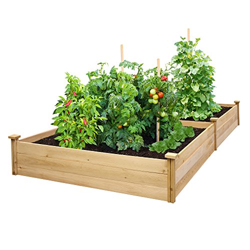 Greenes Fence RCEC6T21B Best Value Cedar Raised Garden Bed Planter, 48" W x 96