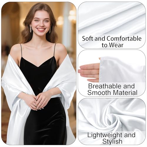 Women's Pashmina Shawls and Wraps for Evening Dresses Satin Shawl Wraps Bridal Scarve Women Wedding Bridesmaid Scarf3