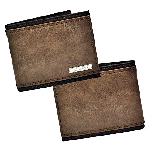 DOCKERS Men's Bifold Leather Wallet-Thin Slimfold Extra Capacity2