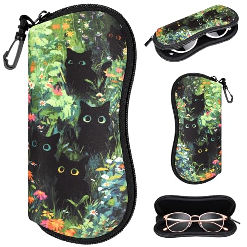 Image of Sunglasses Case with Belt Clip, Ultra Light Neoprene Zipper Soft Padded Glasses Case for Women Men