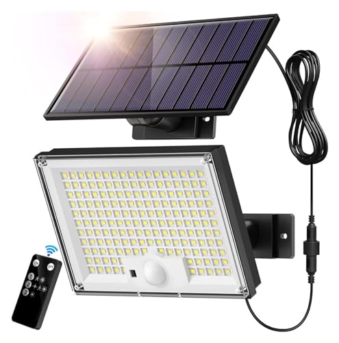 DIGNIFE Luces solares para exteriores, LED Solar Outdoor Lights 3 Lighting Modes Wireless Solar Motion Sensor Waterproof Wall Lamp Solar Powered Garden Fence Yard