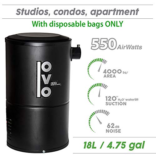 Compact central vacuum system installation in small home