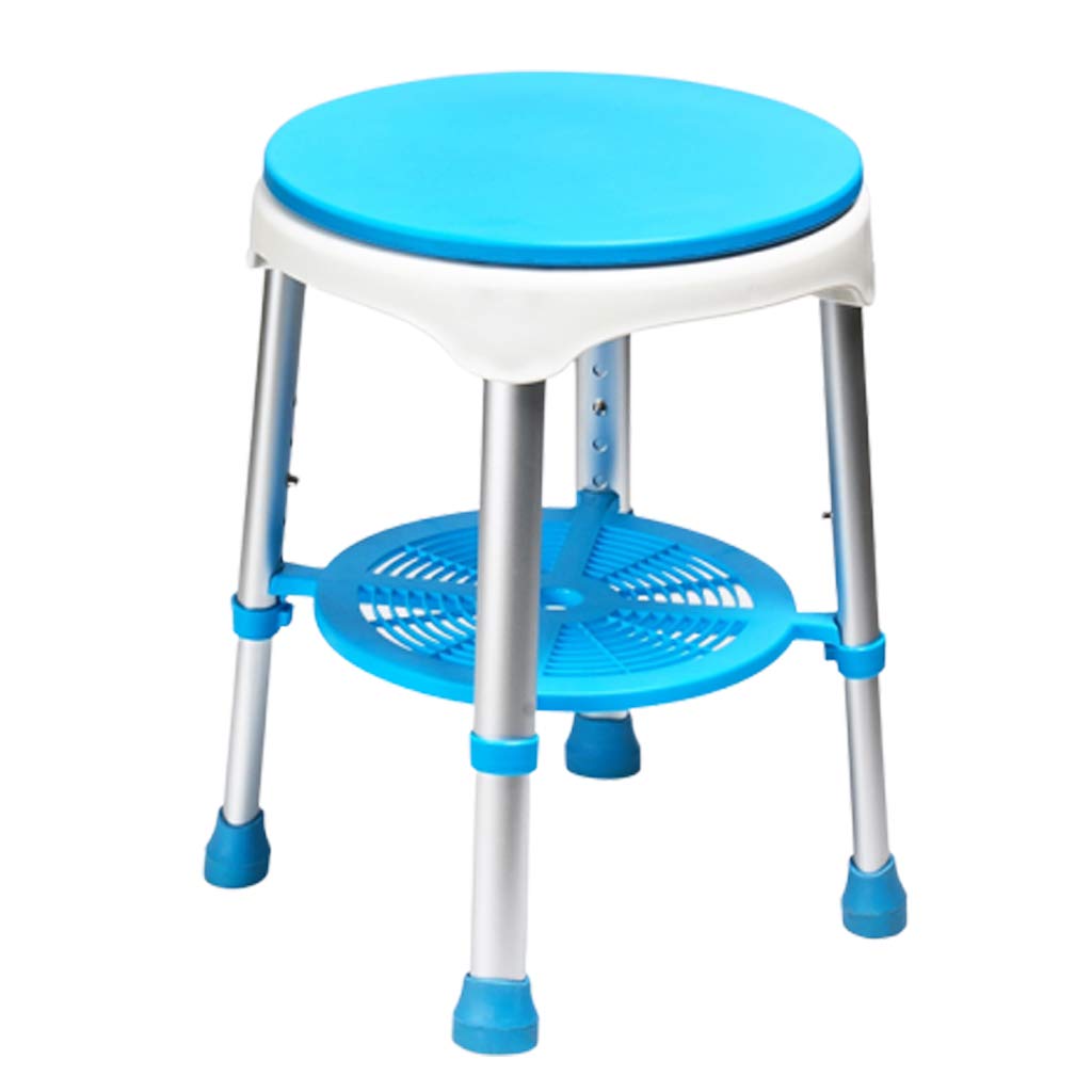 Ligero Asiento de Banco de Ducha Giratorio Redondeado Taburete de baño/Ducha con Asiento Giratorio Bandeja extraíble para Ancianos, discapacitados Sentado en bañera MAX. 100kg