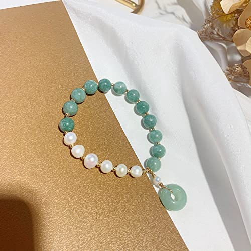 Bracelet perles de jade et or extensible à porter au quotidien