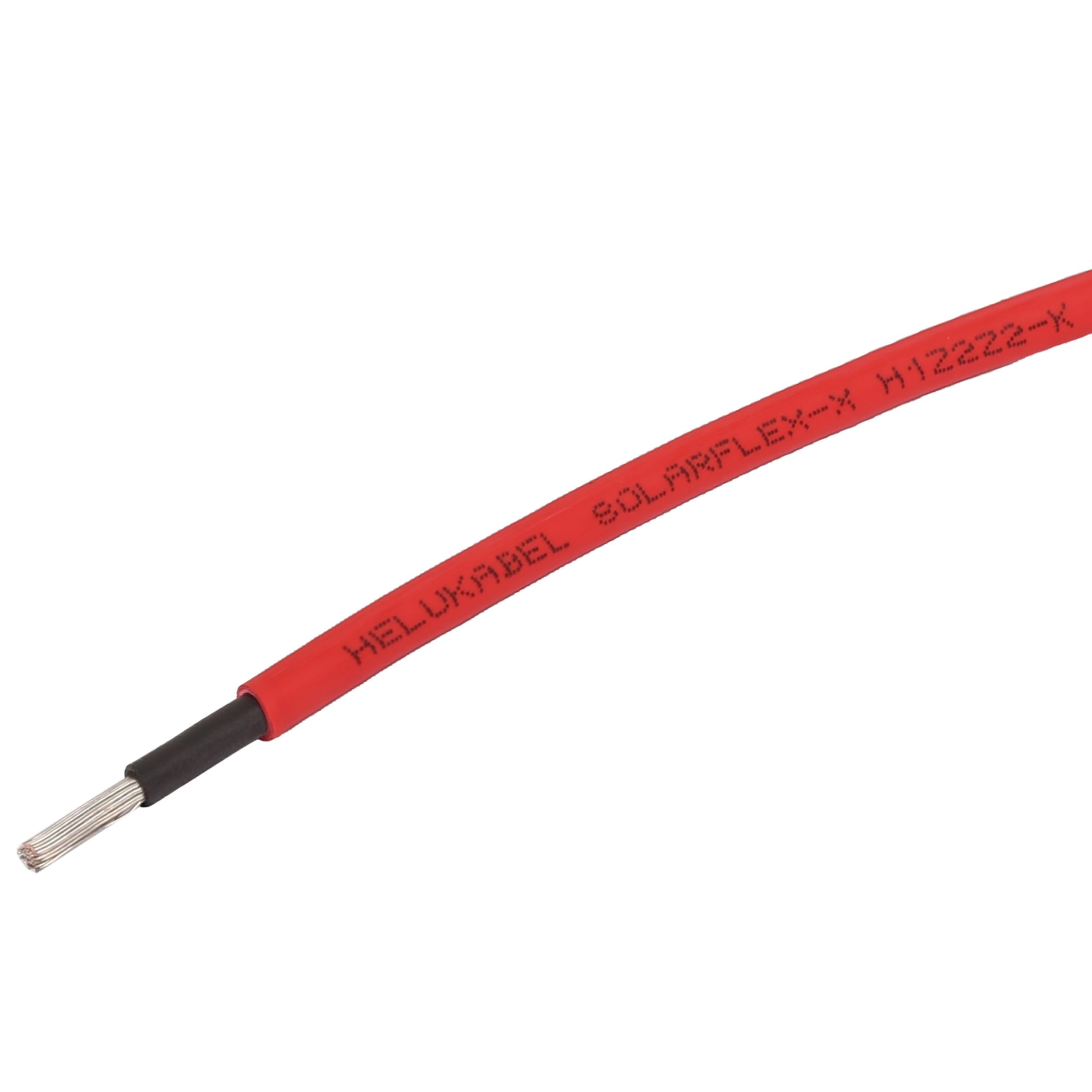 Cavo solare per impianti fotovoltaici 4mm² - SOLARFLEX-X H1Z2Z2-K Made in Germany (25 m, Rosso)