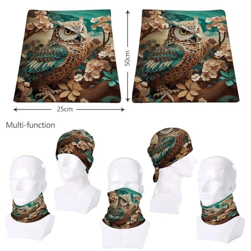 Neck Gaiter Face Mask Men Women, Owl2 Face Mask Scart Cover for Dust Wind Sun Protection2