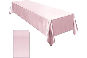 Ruisita Light Pink Rectangular Satin Tablecloth