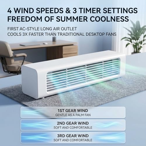 Refroidisseur d'air à 3 vitesses rechargeable avec télécommande sans fil - 7