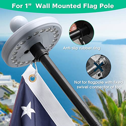 Flag Pole Light Solar Powered, 1 inch Diameter 5FT 6FT House Flag Pole LED Light UFO Design, Waterproof Solar Powered Outdoor Flagpoles Light Dusk to Dawn, Brightest Flag Pole Lights 20 LEDs