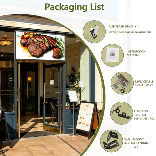 Image of P3 Programmable LED Sign 40 inchx17 inch Full Color Outdoor Digital Message Board WiFi Control, IP65 Waterproof, 5000cd Brightness, Scrolling Text /Image /Video Display for Business Store Restaurant Advertising