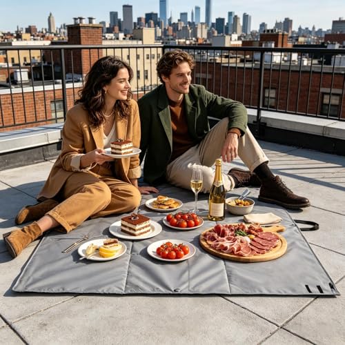 Couverture pique-nique imperméable et pliable, tapis de camping extérieur format sac - 3