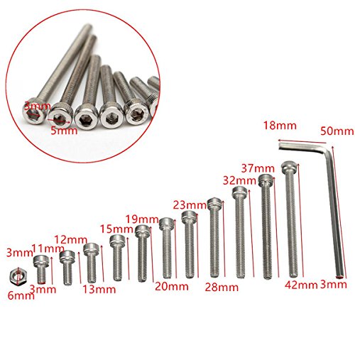 Suleve M3Ss2 M3 Edelstahl Allen Schrauben Nut Hex Sockel Kappe Schrauben Sortiment Kit 442Pcs