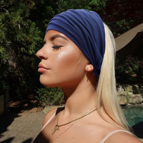 Image of DRESHOW 4 Pack Turban Headbands for Women Wide Vintage Head Wraps Knotted Cute Hair Band Accessories