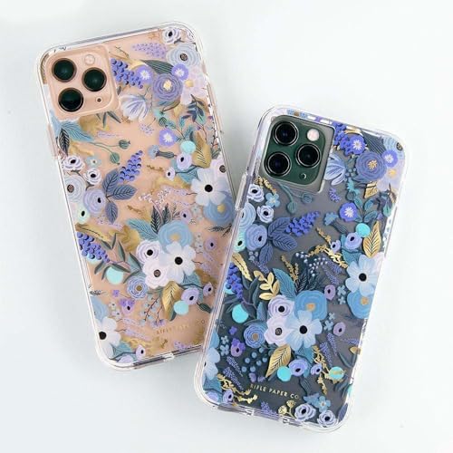 Image of Rifle Paper Co. iPhone 13 Pro - 10ft Drop Protection with Wireless Charging, Scratch Resistant Protective 6.1 inch Case for iPhone 13 Pro, Shock Absorbing Material, Floral Print -Garden Party Blue