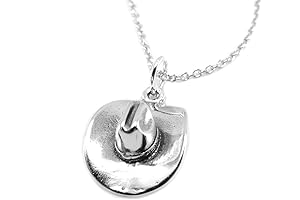 Sterling Silver Cowboy Hat Pendant Necklace