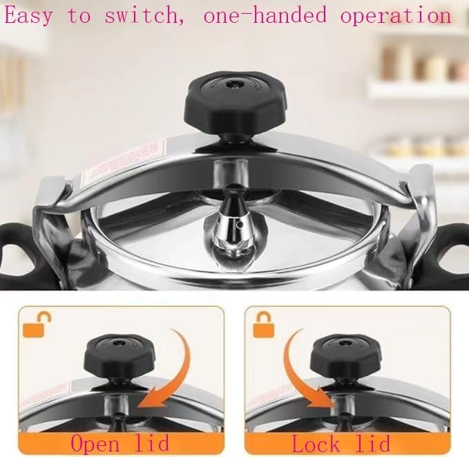 Aluminum alloy pressure cooker, double handle small household pressure cooker, suitable for stewing meat, 5 liter aluminum alloy, suitable for gas stove and flat top stove