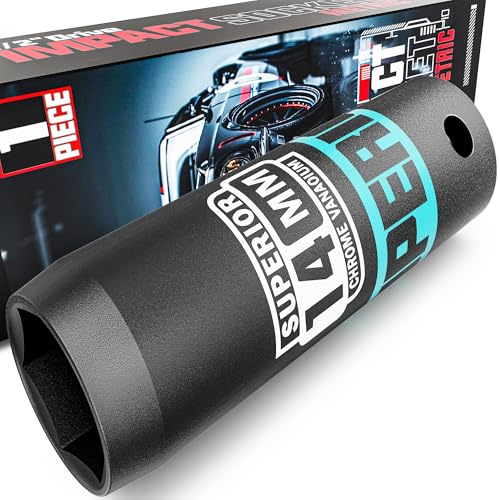 Image of 1 /2 inch Drive Impact Socket, 14 mm Deep Socket, Metric, 6 Point, CR-V, for Automotive Maintaince, Mechanical Equipment Maintaince