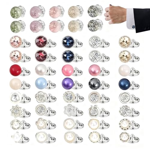 50 Pcs No Sew Modesty Brooch Pins - Invisible Safety Cover Up Buttons for Women Anti-Exposure Shirt Blouse Dress Cardigans Hats Bags Mix Pattern