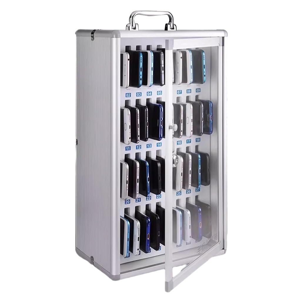 24/36 Slot Armadietto Portacellulari Da Parete Color Argento, Armadietto Portaoggetti Per Cellulari Supporto Per Per Cellulari Adatto Per Scuole Aule E Aule D'esame(36)