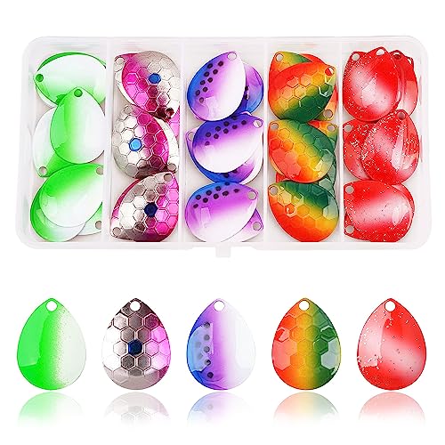Fishing Colorado Spinner Blades Kit, 50Pcs Colorado Blades Lure Making Supplies For Spinnerbaits Walleye Rig Crawler Harness Lures Fishing Spinner Blades Replacement #TOP14