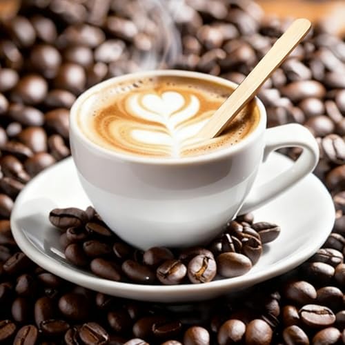 Miniatura 7 de 100 Piezas Palitos Café Desechables Cucharas Desechables Y Paletinas Café Para Mezclar Café, Crema Y Azúcar, Ideal Para Cafés, Hogares Y Oficinas