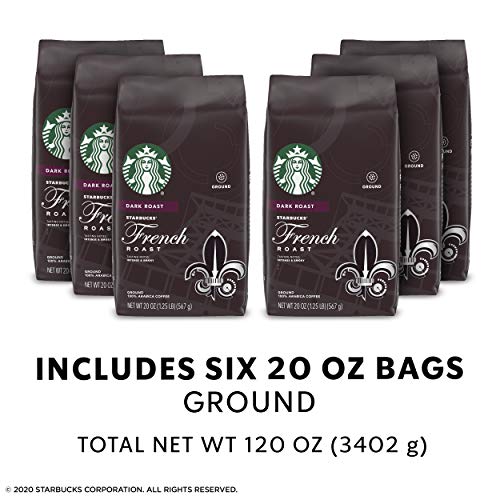 Image of Starbucks Dark Roast Ground Coffee - French Roast - 100% Arabica - 6 bags (20 oz. each)