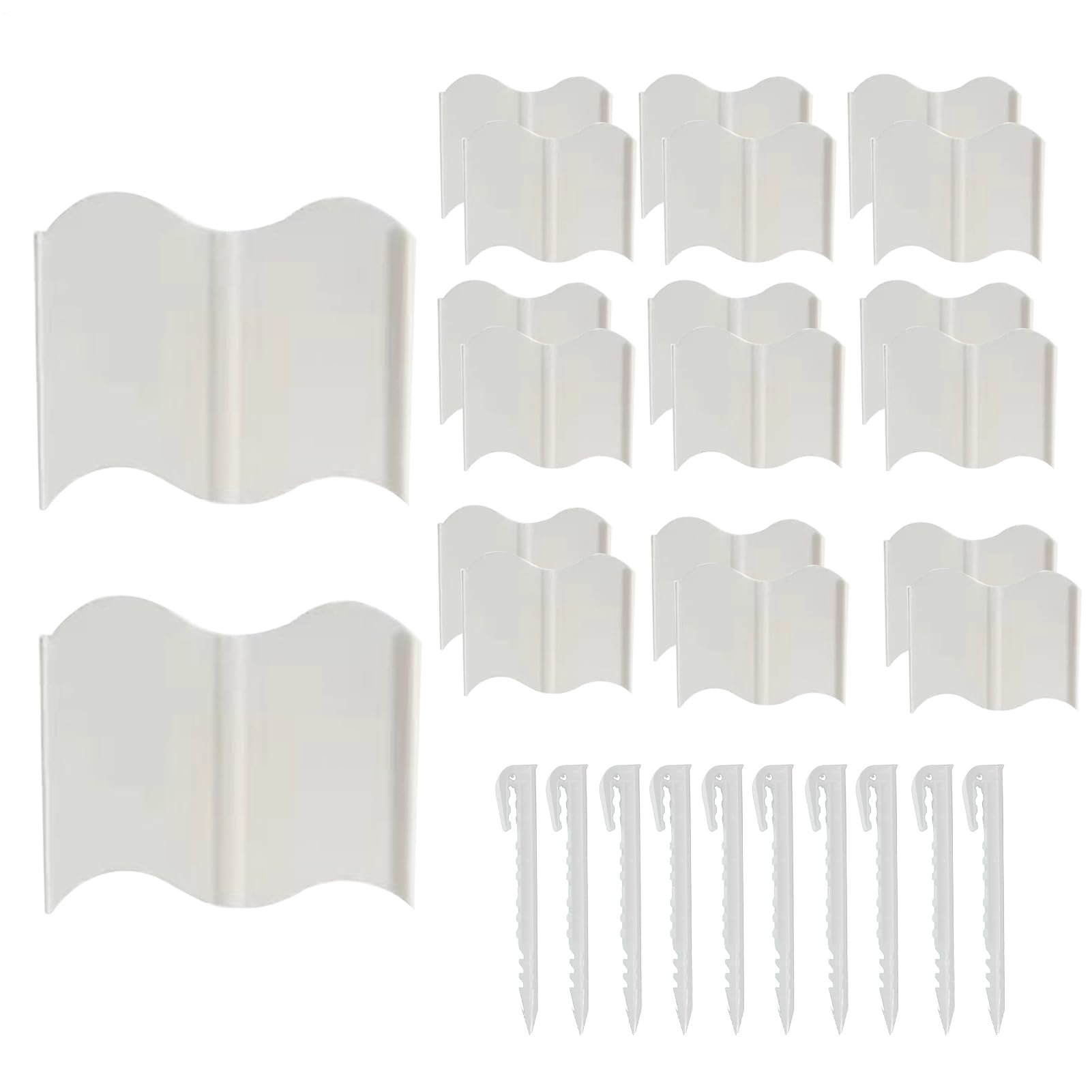 Bordure du paysage de jardin avec clôture flexible et barrière pour lit de fleurs en lot de 20