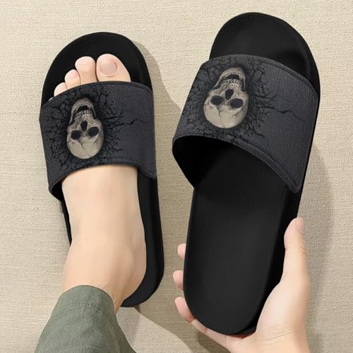 Men House Sandals Summer Non Slip Beach Pool Party Sandals Shoes Lightweight Indoor Outdoor Slipper Black Sole Size 5-143