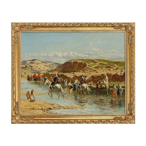 FOLKOR Plein Air Frame for 16x20 Canvas Oil Paintings, Antique Gold Wood Ornate Art Frames for Portrait Landscape Abstract Artwork, New Home Wedding Gift (Empty Frame, No Glass Cover&Backboard)