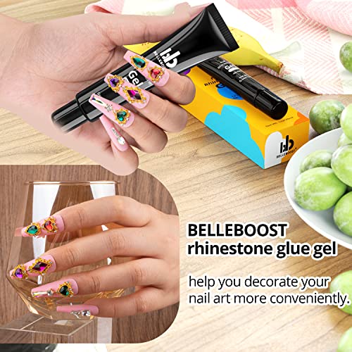 1 Pc 30Ml+1 Pc 15Ml No Wipe Nail Rhinestone Glue Gel Super Strong Adhesive Nail Art Gem Stone Diamond Jewelry Crystals Beads Charms Gel For Professional And Home Use(Uv/Led Needed) #TOP5