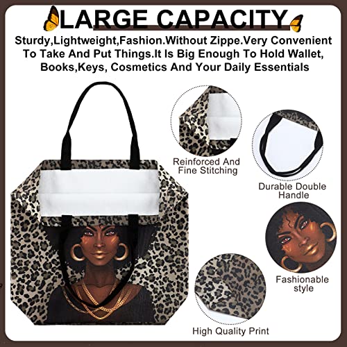 Image of Silkfly 4 Pack African American Tote Bags Gifts for Black Women Shoulder Handbag Afro Satchel Sister Bag for Work Travel