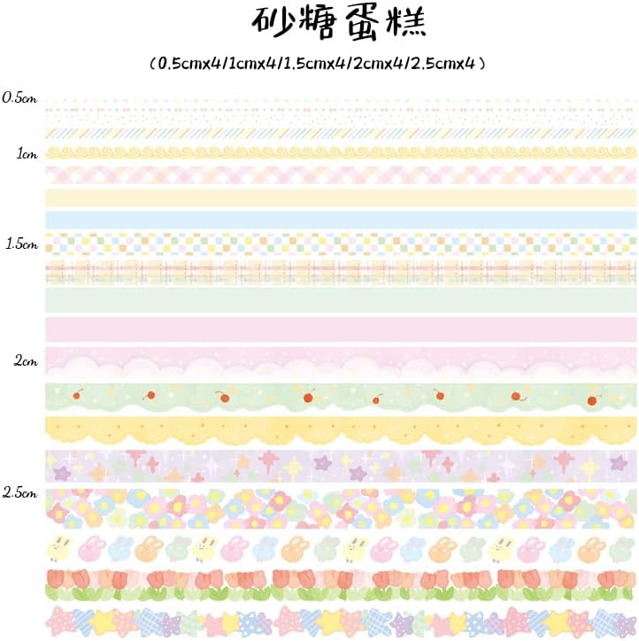 Juego de 20 cintas adhesivas retro Washi kawaii para artículos de papelería, suministros de revista, cinta Washi para álbumes de recortes, cinta