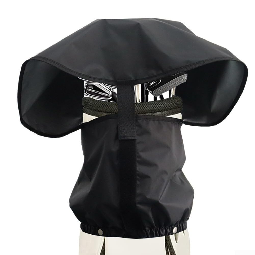 420D Waterproof Golf Bag Rain Cover Hood, Heavy Duty Protective for Tour Bags and Carts, Lightweight Storage Design 50x55cm, Black