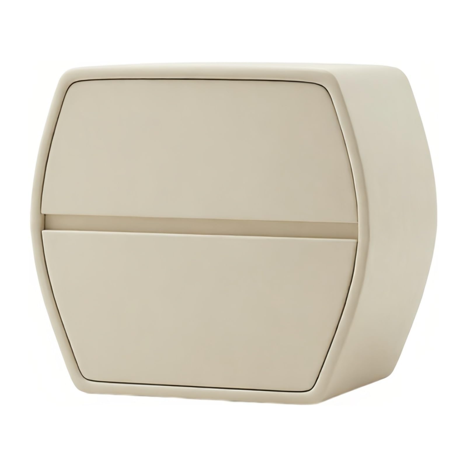 guiling-1986 Bedside Table Nightstand Curved Silhouette Two Drawers Hidden Slant Handles for Bedroom Nightstand(White,Small)