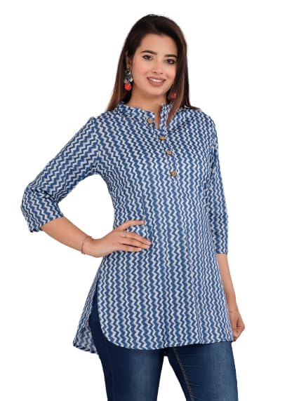 Avayayat Damen Kurti Kurta - Bestickte Tunika Aus Rayon Mit Langen Ärmeln